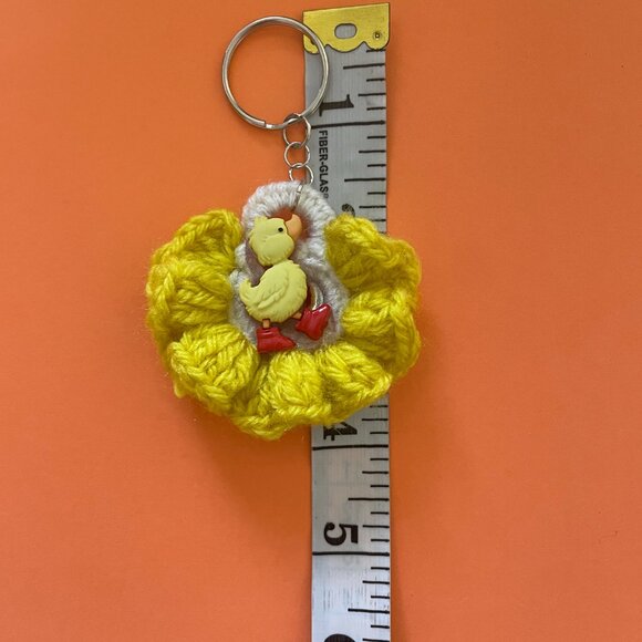 Handmade Bag Charm, Crochet Keychain Charm, Happy Dock Charm - Picture 4 of 6